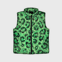 Детский жилет Зелёный леопард паттерн, цвет: 3D-черный