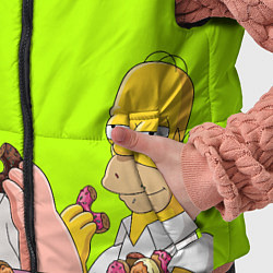 Детский жилет Питер и Гомер едят пончики зеленый, цвет: 3D-красный — фото 2