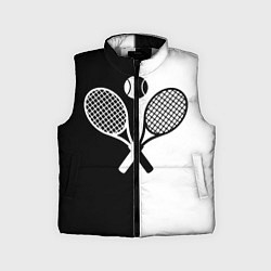 Детский жилет Теннис - чёрно белое, цвет: 3D-светло-серый