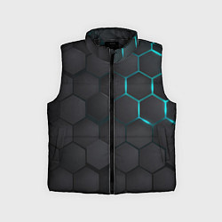 Детский жилет Чёрный фон соты, цвет: 3D-черный