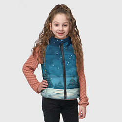 Детский жилет Зеленые елки новый год, цвет: 3D-красный — фото 2