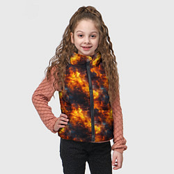 Детский жилет Пламя огня паттерн, цвет: 3D-черный — фото 2
