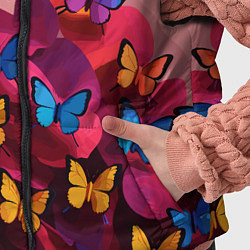 Детский жилет Разноцветные бабочки - розовые цветы, цвет: 3D-красный — фото 2
