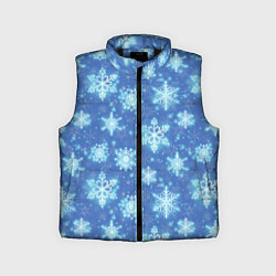 Детский жилет Pattern with bright snowflakes, цвет: 3D-черный