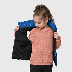 Детский жилет Текстура снежинок на синем фоне, цвет: 3D-черный — фото 2