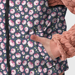 Детский жилет Розовый пионы на сером фоне, цвет: 3D-красный — фото 2