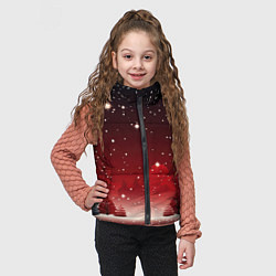 Детский жилет Зимний берег реки с деревьями и льдом, цвет: 3D-черный — фото 2