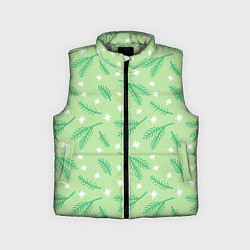 Детский жилет Узор с новогодней еловой ветвью, цвет: 3D-светло-серый
