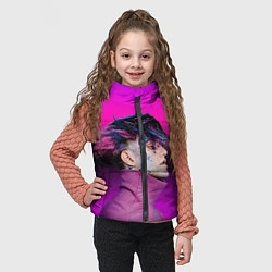 Детский жилет Lil Peep фиолетовый лук, цвет: 3D-светло-серый — фото 2