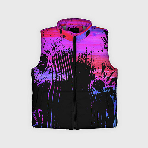 Детский жилет Розово синий сочный гранж / 3D-Светло-серый – фото 1