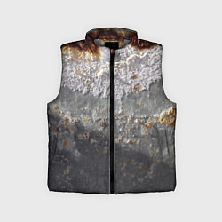 Детский жилет Коррозия металла гранж текстура, цвет: 3D-светло-серый