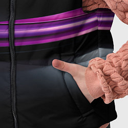 Детский жилет Фиолетовые полосы на черном фоне, цвет: 3D-черный — фото 2