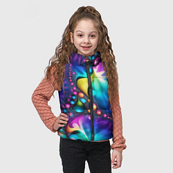 Детский жилет Розово синий фрактал, цвет: 3D-черный — фото 2