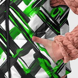 Детский жилет Зелёные и чёрные мазки, цвет: 3D-черный — фото 2