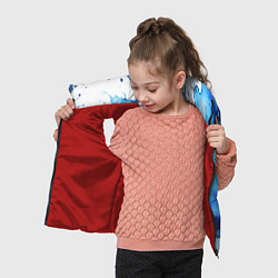 Детский жилет Синяя акварельная абстракция, цвет: 3D-красный — фото 2