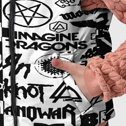 Детский жилет Логотипы лучших групп черно белый, цвет: 3D-черный — фото 2