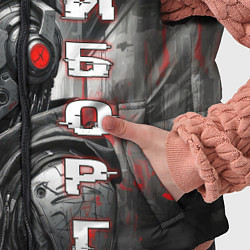 Детский жилет Киборг с красным забралом, цвет: 3D-светло-серый — фото 2