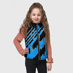 Детский жилет Синие линии на чёрном фоне, цвет: 3D-красный — фото 2