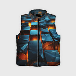 Детский жилет Темные плитки в лаве, цвет: 3D-черный