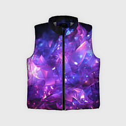 Детский жилет Синяя фиолетовая прозрачная абстракция, цвет: 3D-светло-серый