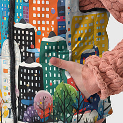 Детский жилет Новогодний ночной город, цвет: 3D-красный — фото 2
