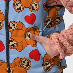 Детский жилет Мишки и сердца на голубом фоне, цвет: 3D-красный — фото 2
