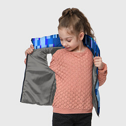Детский жилет Синий глитч, цвет: 3D-светло-серый — фото 2