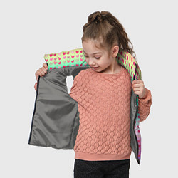 Детский жилет Паттерн сердечки на разноцветном фоне, цвет: 3D-светло-серый — фото 2