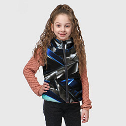 Детский жилет Синие и серебряные вставки абстракции, цвет: 3D-черный — фото 2
