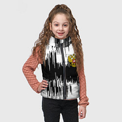 Детский жилет Россия герб штриховка, цвет: 3D-красный — фото 2