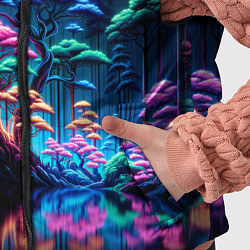 Детский жилет Неоновый лес - нейросеть, цвет: 3D-черный — фото 2