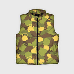 Детский жилет Кухонная посуда - камуфляж, цвет: 3D-черный
