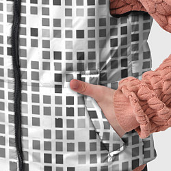Детский жилет Серые квадраты на белом фоне, цвет: 3D-красный — фото 2