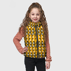 Детский жилет Узор из треугольников жёлтый, цвет: 3D-красный — фото 2