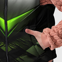 Детский жилет Зеленая яркая плашка на черном абстракция, цвет: 3D-черный — фото 2