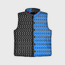 Детский жилет Чёрно-синий паттерн с белой обводкой