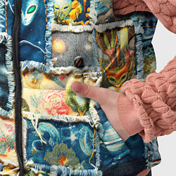 Детский жилет Космические обитатели - пэчворк, цвет: 3D-красный — фото 2