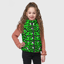 Детский жилет Агрессивный зелёный паттерн, цвет: 3D-красный — фото 2