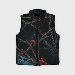 Детский жилет Череп и кровавые ягоды, цвет: 3D-черный