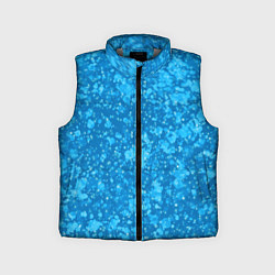 Детский жилет Ярко-голубой абстракция космический, цвет: 3D-светло-серый