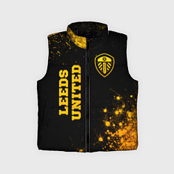 Детский жилет Leeds United - gold gradient вертикально, цвет: 3D-черный