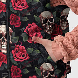 Детский жилет Черепа и алые розы, цвет: 3D-светло-серый — фото 2