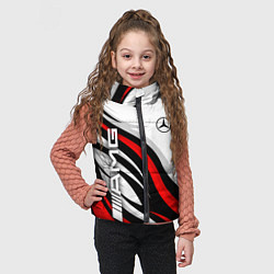 Детский жилет Mercedes benz AMG - белый с красным, цвет: 3D-красный — фото 2