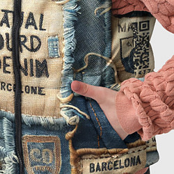 Детский жилет I love Barcelona - пэчворк, цвет: 3D-светло-серый — фото 2