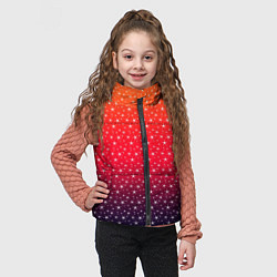 Детский жилет Градиент оранжево-фиолетовый со звёздочками, цвет: 3D-красный — фото 2