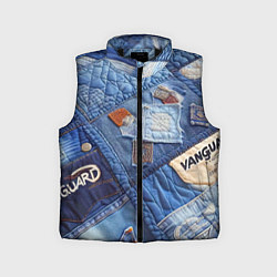 Детский жилет Vanguard jeans patchwork - ai art, цвет: 3D-черный