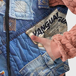 Детский жилет Vanguard jeans patchwork - ai art, цвет: 3D-светло-серый — фото 2