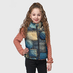 Детский жилет Denim patchwork - ai art, цвет: 3D-черный — фото 2