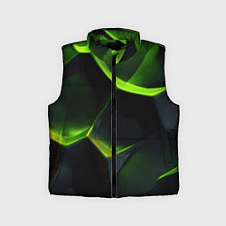 Детский жилет Green neon abstract geometry