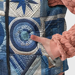 Детский жилет Denim patchwork - ai art, цвет: 3D-красный — фото 2